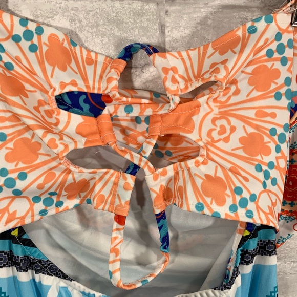 Light Blue Floral Maxi Dress - Picture 4 of 4